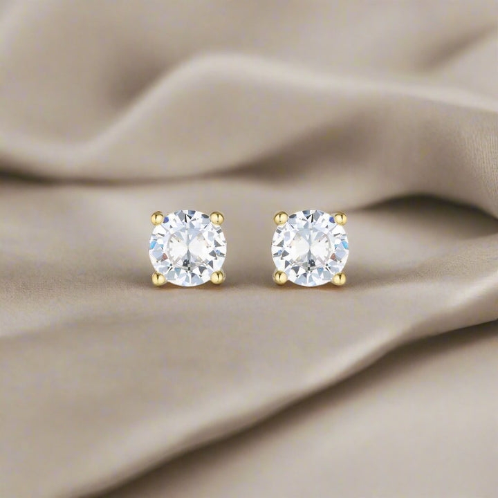 Georgini Gold Moissanite Studs 1tcw In 9ct Yellow Gold