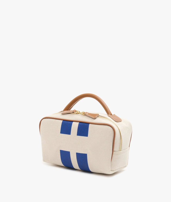 My Style Bags Berkeley Cosmetic Bag Natural With Blue Stripes