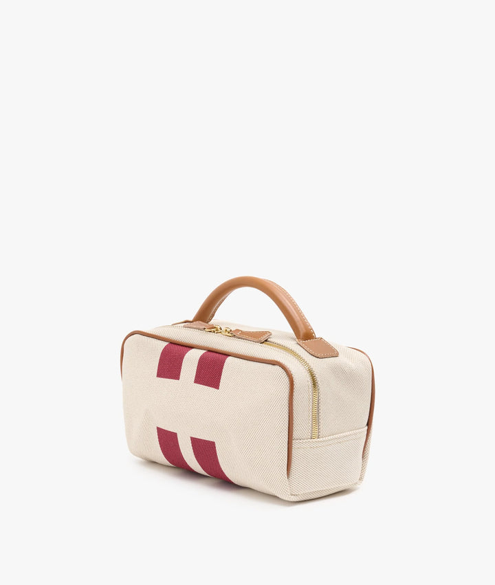 My Style Bags Berkeley Cosmetic Bag Natural With Bordeaux Stripes