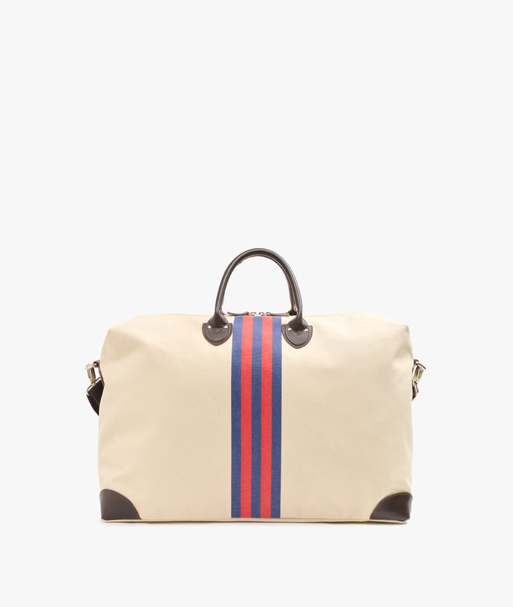 My Style Bags Harvard Rugby Travel Bag in Cream Red/Blue Stripes Unisex