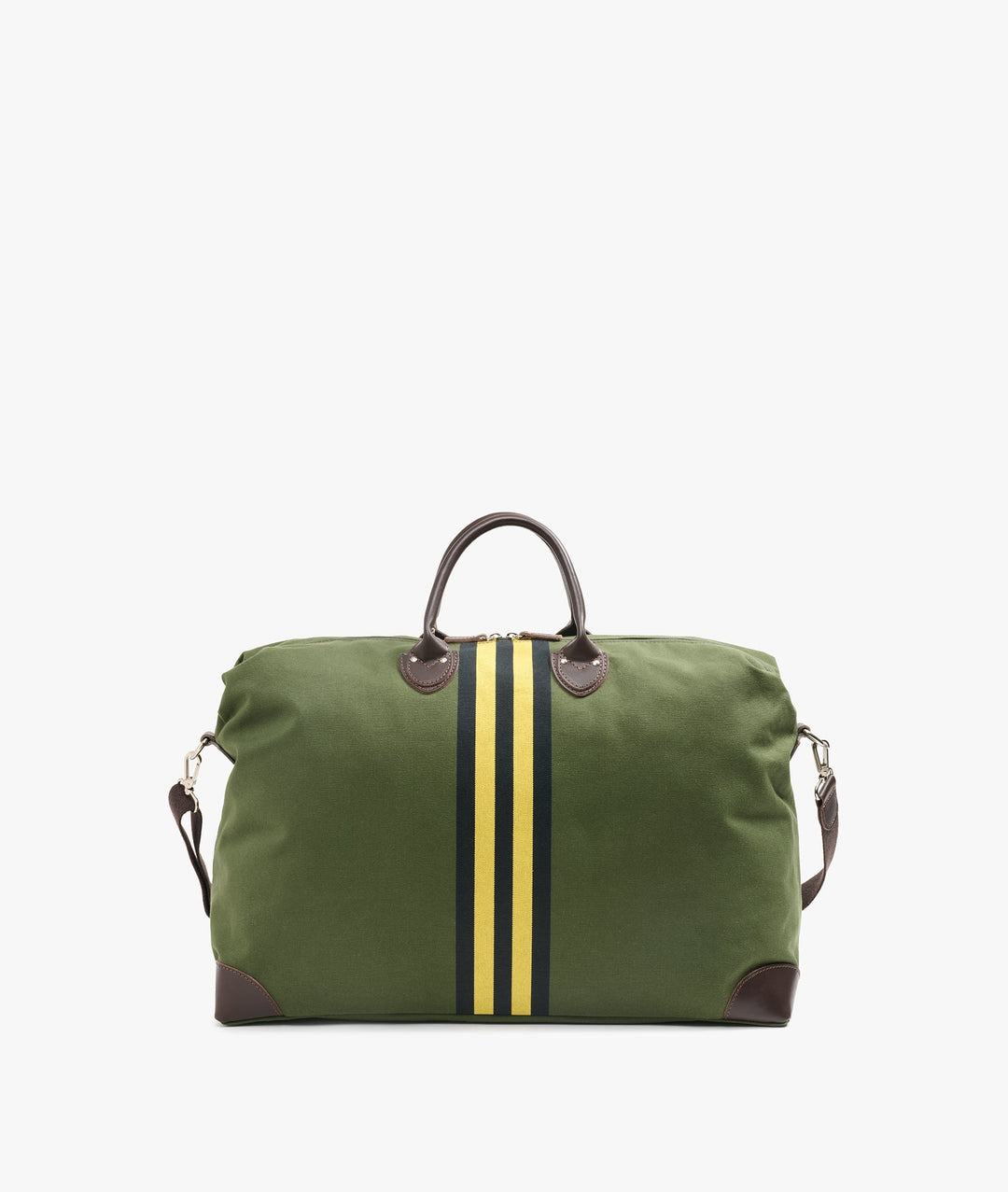 My Style Bags Harvard Rugby Duffel Travel Bag in Forest Green with Green/Yellow Stripes for Men