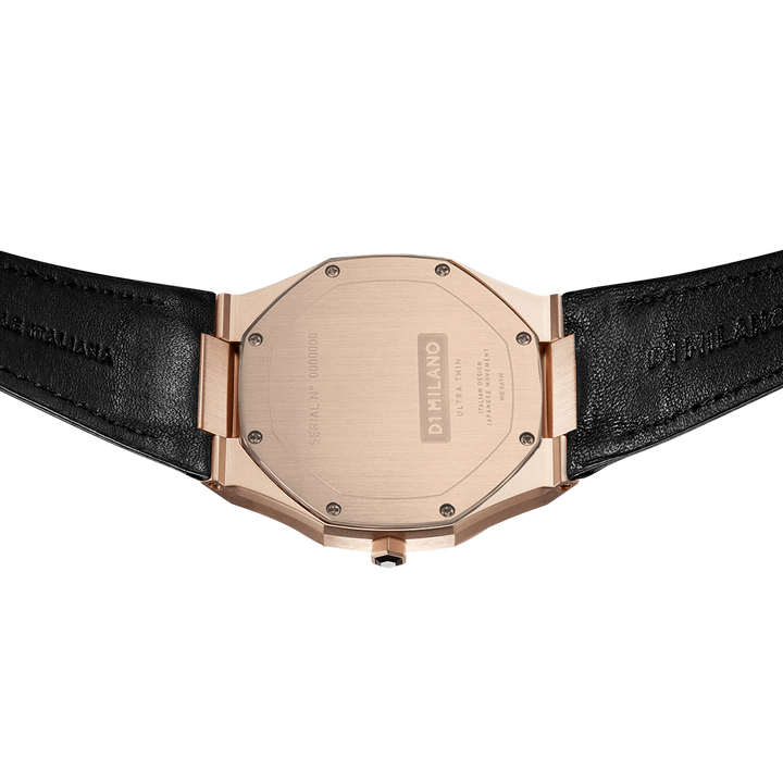 D1 Milano Ultra Slim 40mm Rose Gold Leather Watch