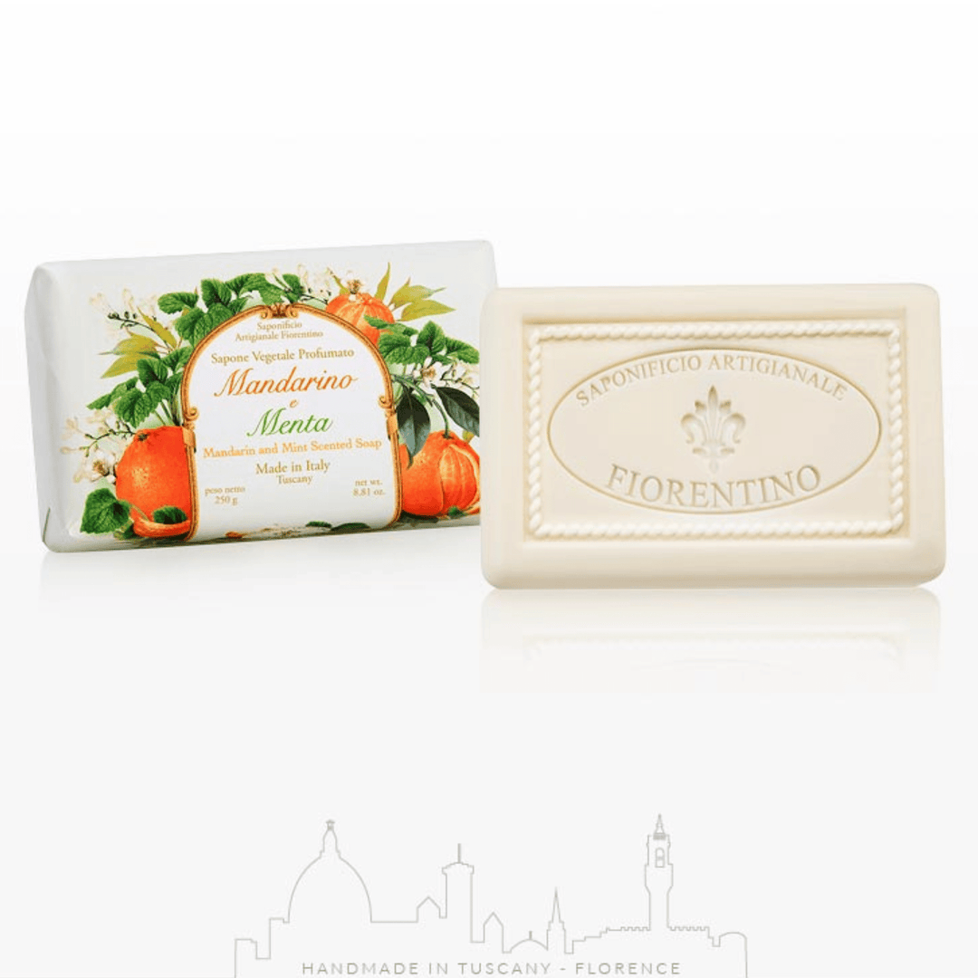 Saponificio Artigianale Fiorentino 250g Display of 6 Bar Soaps Saponificio Artigianale Fiorentino Tangerin and Mint Bar Soap 6x250g Brand