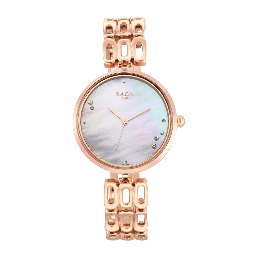 Titan Chronograph Watches Titan Raga Chic Mother Of Pearl Dial Women Watch With Metal Strap Brand