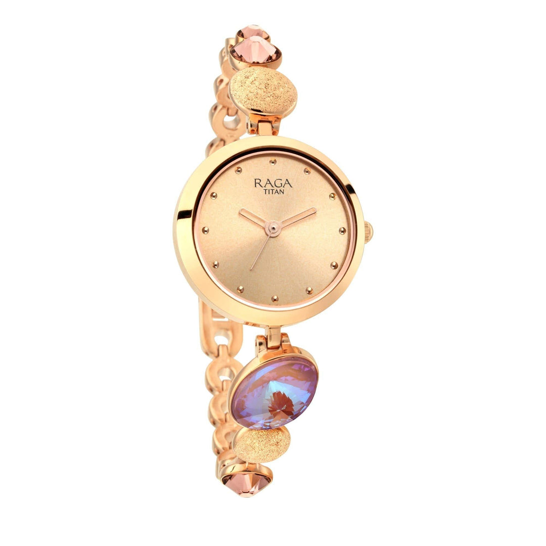 Titan Chronograph Watches Titan Raga Moments Of Joy Mother of Pearl Dial Women Watch With Metal Strap Brand