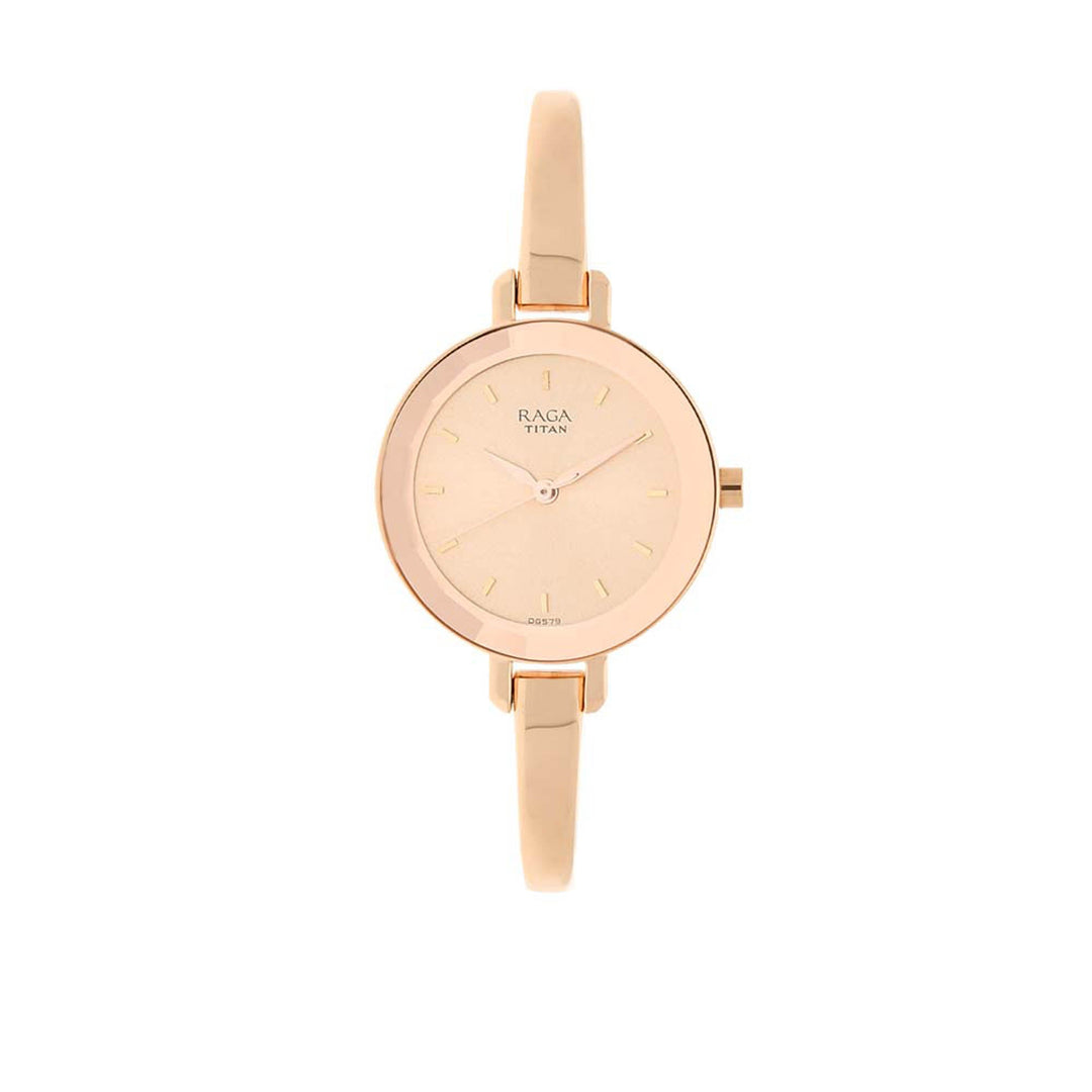 Titan Chronograph Watches Titan Raga Viva Rose Gold Dial Women Watch With Metal Strap Brand