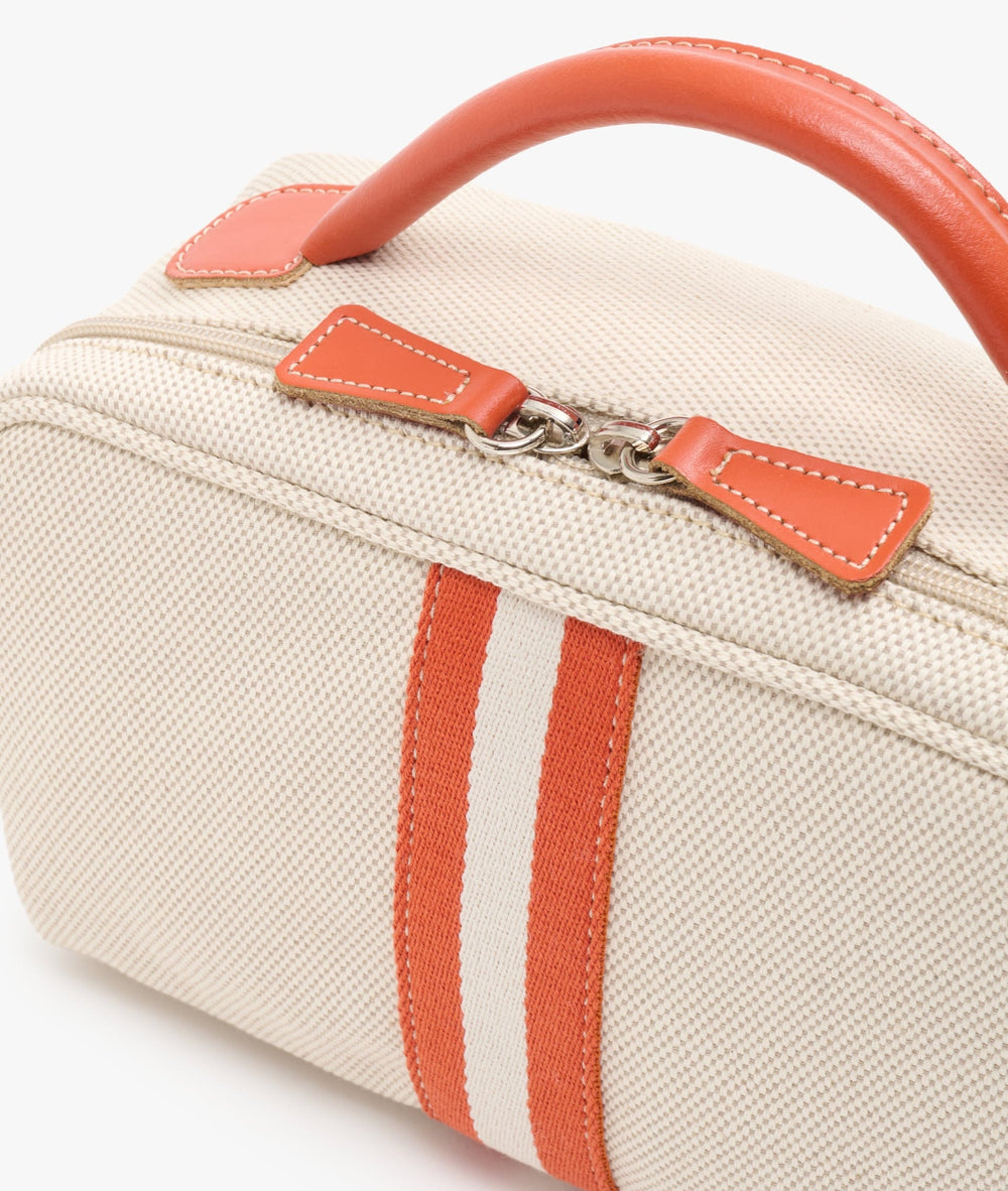 MyStyleBags Cosmetic & Toiletry Bags My Style Bags Berkeley Positano Cosmetic Bag Natural With Orange Stripes Brand