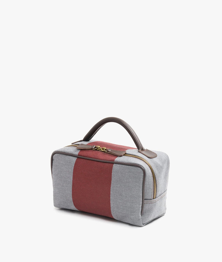 My Style Bags Cosmetic & Toiletry Bags My Style Bags Berkeley Toiletry Travel Bag Gray/Red Stripes For Men Brand