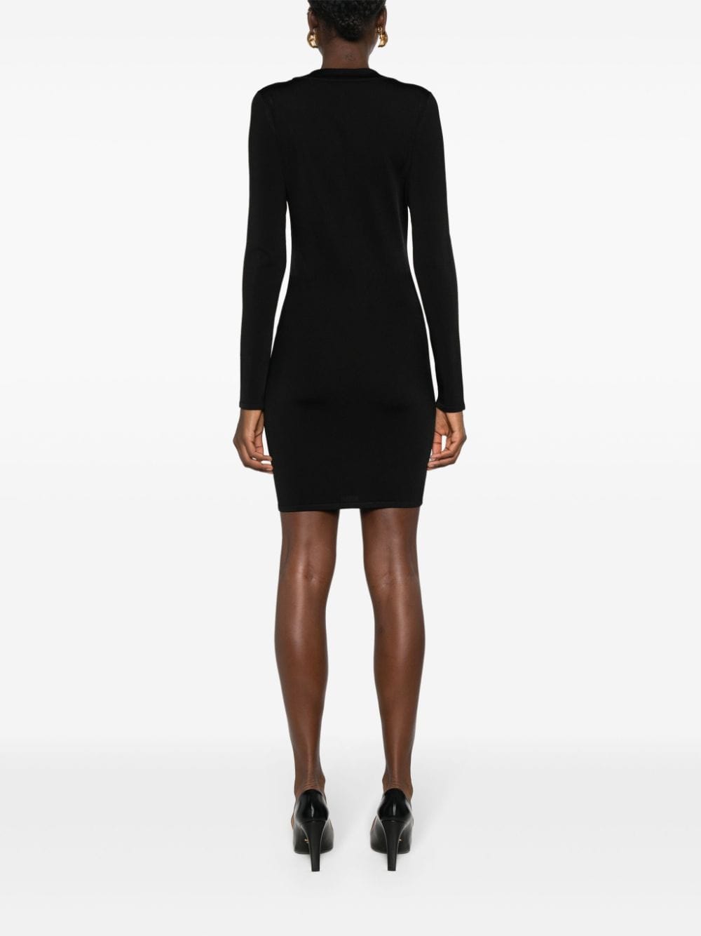 Saint Laurent Dresses Saint Laurent Black Ribbed Knit Long Sleeve Dress Saint Laurent Black Ribbed Knit Long Sleeve Dress I at Italian Luxury Group Brand