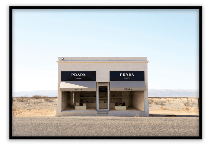 Canvas Print 50x70cm / Black Prada Texas Desert Prada Texas Desert Wall Art : Ready to hang framed artwork. Brand