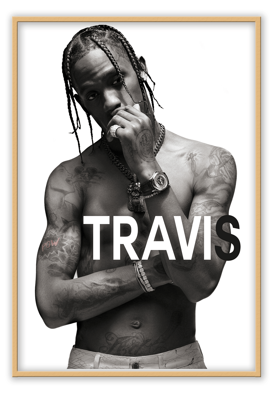 Canvas Print 50x70cm / Natural Travis Travis Wall Art : Ready to hang framed artwork. Brand