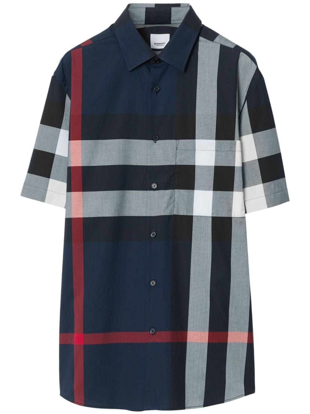 Burberry Shirts Burberry Shirts Blue Burberry Navy blue check cotton shirt with classic collar and short sleeves. Brand