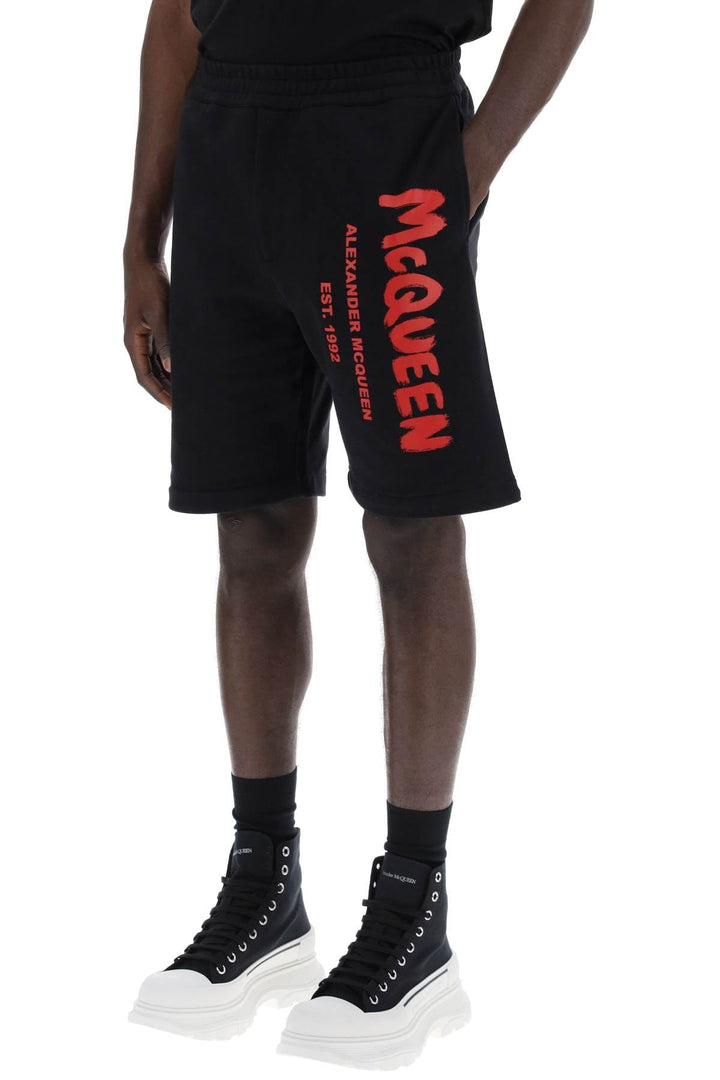 Alexander Mcqueen Short trousers Alexander Mcqueen jersey graffiti sweatshorts Alexander Mcqueen jersey graffiti sweatshorts Brand