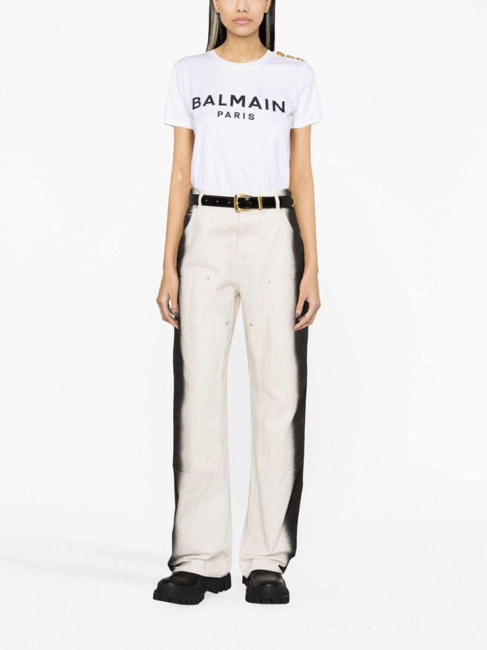 Balmain Topwear Balmain Cotton T-shirt Balmain White Cotton T-shirt Brand