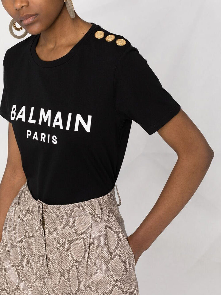 Balmain Topwear S Balmain T-shirts and Polos Black Balmain T-shirts and Polos Black Brand