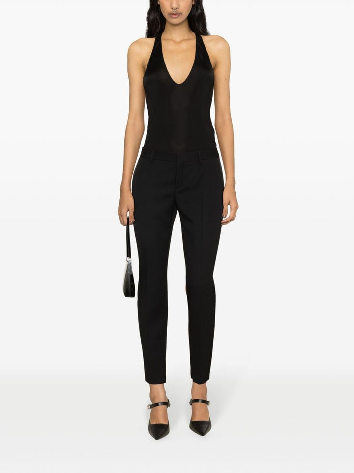 Saint Laurent Topwear 38 Saint Laurent Black Jersey Top Saint Laurent Black Deep Neckline Jersey Top at Italian Luxury group Brand