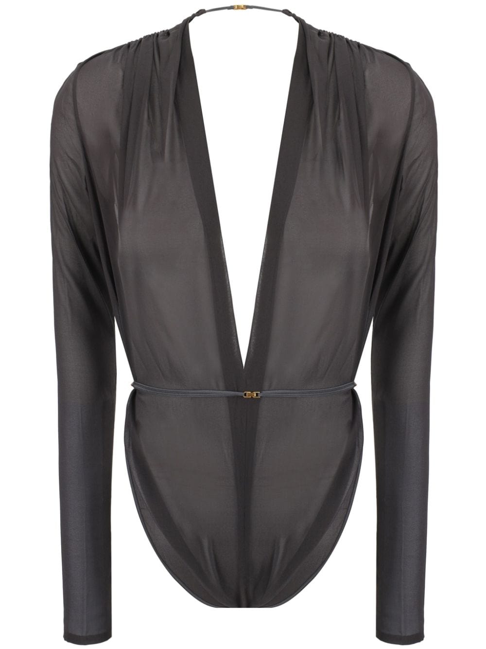 Saint Laurent Topwear 38 Saint Laurent Top Black Saint Laurent Black Silk Top | Plunging V-Neck at Italian Luxury Group Brand