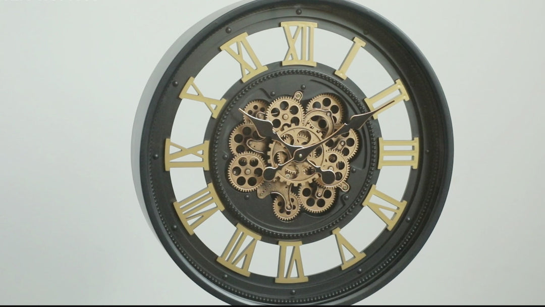 Valeno Round Moving Cogs Wall Clock